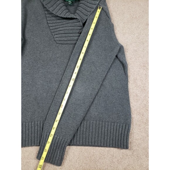 Lauren Ralph Lauren Women’s Sweater Cowl Neck Bone Botton Dark Gray Size Large - Picture 5 of 6